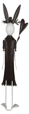 Immagine prodotto di Clayre & Eef figura decorativa coniglio 88 cm metallo bianco rosa