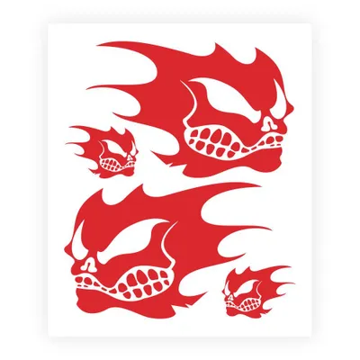 Immagine prodotto di Adesivo Teschio Rosso Fuoco 14 x 16 cm