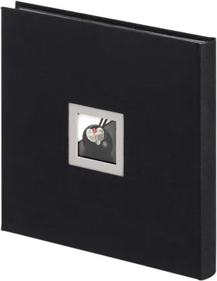 Produktbild von Schwarzes Leinwandfotoalbum 30x30 cm mit Umschlagaussparung