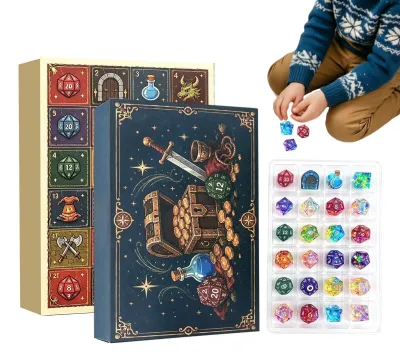 Imagen del producto de Calendario de Adviento con dados para Navidad, cuenta regresiva de 24 días