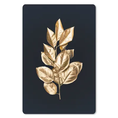 Produktbild von MuchoWow® Mauspad Mousepad Pflanze - Blätter - Gold - Schwarz - Luxus 18x27 cm - Mousepads - Maus Mat - Pad - Mausunterlage