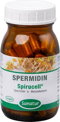 Produktbild von Sanatur Spermidin Spirucell | 60 Kapseln | mit Weizenkeimpulver | vegan
