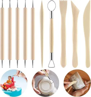 Obrázek produktu pro Sada na modelování keramiky s pomůckami pro modelování – 10 tyčinek – 19 x 9 x 0,9 cm