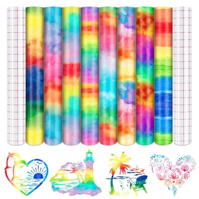 Aquarel Regenbogen Vinyl, 8 Bögen, 30,5x25,4 cm, selbstklebend