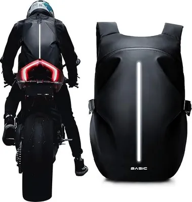 Produktbild von INF Reflektierender Motorradrucksack - Schwarz, Mehrzweckdesign