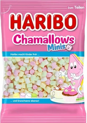 Produktbild von Haribo Chamallows Minis Schaumzuckerstücke mit Vanille Geschmack 200g