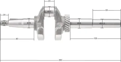 Zdjęcie produktu dla Wał korbowy Rato silnik RV225 22.2 mm 13300-Z390510-0000
