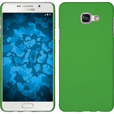 Produktbild von PhoneNatic Case kompatibel mit Samsung Galaxy A7 (2016) A710 - Hülle grün gummiert Hard-case + 2 Schutzfolien