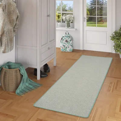 Produktbild von Teppich Läufer Flachgewebe Mintgrün, Größe:100x100 cm