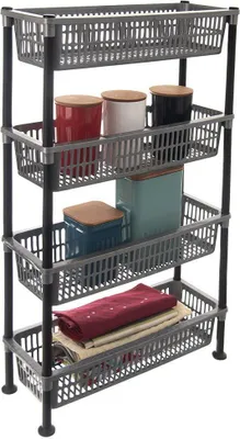 Obrázok produktu pre Orion Stojaci policový organizér Úložné koše 4-stupňové pre kuchyňu Kúpeľňa Dielňa úzka robustná 83x19,5x50 cm