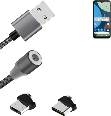 Produktbild von K-S-Trade Hochwertiges Magnet-Lade-kabel Sync-Kabel Daten-Kabel für Fairphone 4 mit USB-Typ-C-Anschluss und Micro-USB-Anschluss 2A bis zu 480mbps