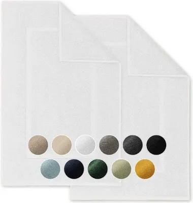 Immagine prodotto di Set di tappetini da bagno Unyqoos® (2 pezzi) – tappetini da bagno morbidi in 100% cotone, certificati STANDARD 100 OEKO-TEX (n. 20.0.23116), dimensioni 51x79 cm, colore bianco