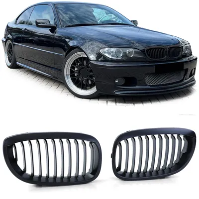 Kühlergrill Performance SCHWARZ MATT für BMW 3er E46 Coupe Cabrio 2003-2007 – Produktansicht