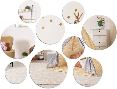 Image de Petits miroirs ronds en acrylique, décoration murale pour la salle de bains, la cuisine et le salon