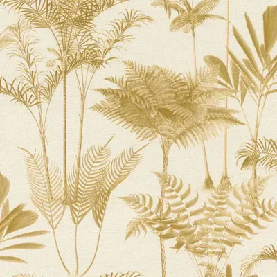 Produktbild von Vliestapete 555158 Tapete Botanical Dschungel 53 x 1005 cm Rasch Lirico Beige Gelb