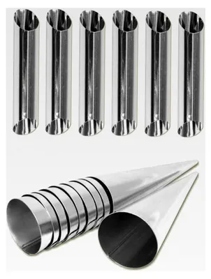 Produktbild von 6 Stück Cannoli Schaumrollen und 10 Schillerlockenformen Set für Sahnerollen