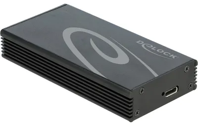 Produktbild von DeLOCK Externes Gehäuse für M.2 NVMe PCIe SSD mit SuperSpeed USB 20 Gbps (USB 3.2 Gen 2x2) USB Type-C Buchse, M.2, M.2, USB Anschluss, Schwarz