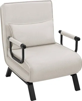 Produktbild von WOLTU Schlafsessel 3 in 1, mit Verstellbarer Rückenlehne, Metallrahmen Leinen : Beige Farbe: Beige