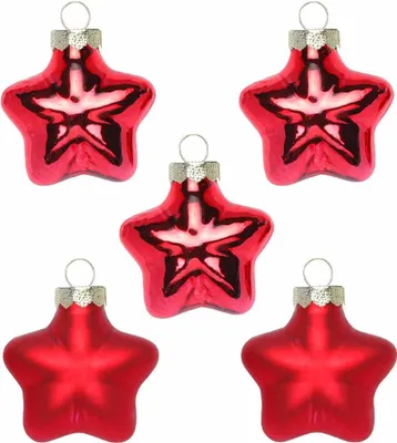 Produktbild von Christbaumschmuck Sterne 4cm Glas 8 Stück - Merry Red