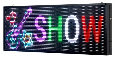 Obrázek produktu pro SucceBuy Programovatelné LED displej P10, plnobarevný, flexibilní digitální panel, DIY displej s možností přizpůsobení textu, vzorů a GIFů, ovládání přes Bluetooth aplikaci (99 x 35 cm)