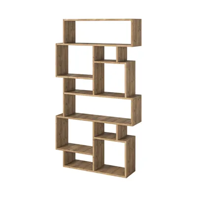 Produktbild von DECORTIE Karmato Modernes Bücherregal Display Unit Dunkel Eiche Effekt 96 x 26 x 169 cm