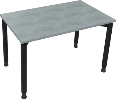 Produktbild von Schreibtisch Vierfuß Rundrohr B1200xT700xH680-820 an/Beton hell