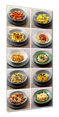 Produktbild von Wallario selbstklebende Duschrückwand 70 x 180 cm mit Motiv Italienische Pasta - Wandverkleidung mit Hochglanzlaminat in Glasoptik