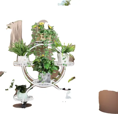 Produktbild von 6 Blumentopfständer, langlebige Metallkonstruktion, einfache Mobilität, WEISS