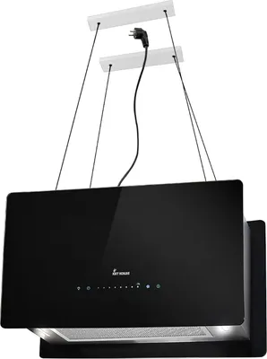 Image de Hotte îlot 60 cm verre noir Recyclagetactile LED | Smart WiFi App