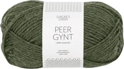 Produktbild von Sandnes Peer Gynt 50g - 100% Schurwolle Dunkelgrün meliert 9572