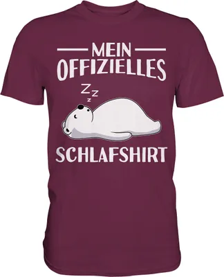 Produktbild von Offizielles Schlafshirt Nachthemd Schlafanzug Pyjama Eisbär T-Shirt – Burgundy / 3XL