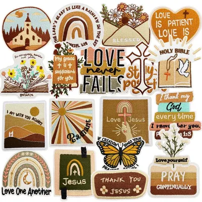 20 Boho-Hippie-Patches zum Aufbügeln, bestickt, für Kleidung