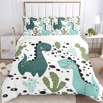 Image de Ensemble de parures de lit pour enfant avec motif de dinosaures