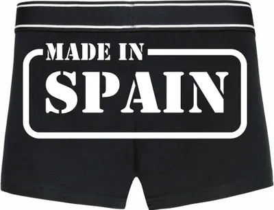 Produktbild von Boxershorts - Mann - Boxer-0021-man-black-h-M - schwarz - M - hinten -  SPAIN - lustiges Motiv - Spruch - Unterwäsche - Unterhose - Freizeit - lustig
