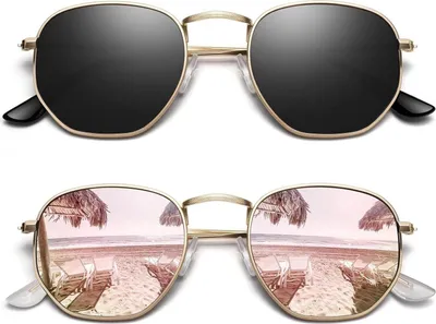 Immagine prodotto di Occhiali da sole Sunier da donna e da uomo polarizzati con montatura esagonale in metallo protezione UV400