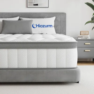 Produktbild von Hiazurm Matratze 140x200, 7-Zonen Federkernmatratze mit Spannbettlaken, Höhe 25cm, Taschenfederkernmatratze, Premium Taschenfederkern,H3