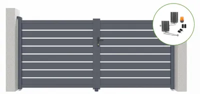 Produktbild von Flügeltor elektrisch 3,5m VOGEL H.160cm + Drehtorantrieb BUNKER B500