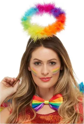 Produktbild von Smiffys - Herren/Damen Uni Regenbogen Halo - Stirnband "Angel" - Kunststoff, Eisen, Polyester SM1653 (Einheitsgröße) (Bunt)