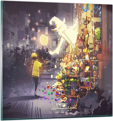 Produktbild von Bilder auf glas - Fantasie Märchen - 40x40cm - Glasbilder - Wandbilder - Kunstdruck - zum Aufhängen bereit - Wanddekoration aus Glas - Glas Bilder - Wandbild auf Glas - Einteilig - GAC40x40-3901