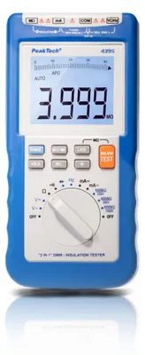 Produktbild von PeakTech P 4395 Multimeter & Isolationsprüfer – 250–1000V, 4000 MΩ, 4000 Counts – Präzise & robust für Profis