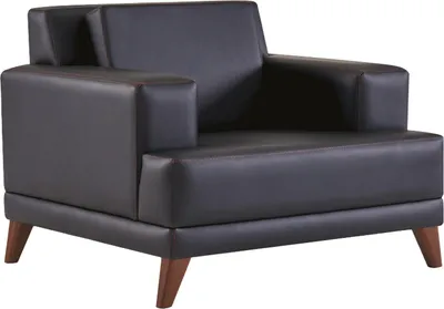 Produktbild von Ledersofas Komplett-Set 3-Sitzer Sessel Schwarz Polster Kissen Modern