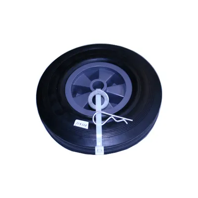 A spare wheel for a wood splitter, including a pin and washer.