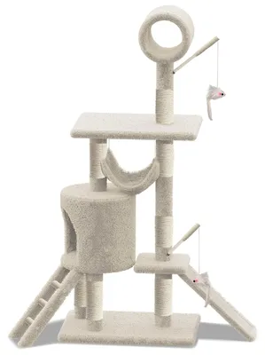 Image de Grande tour d'observation pour chats, avec plusieurs plateformes et accessoires de jeu