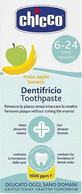 Image de Dentifrice fluoré pomme-banane CHICCO 50ml, 6-24m