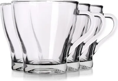 Immagine prodotto di Set di 4 tazze da caffè/tè Excellent Houseware, vetro, 9x9,5 cm, 300 ml, trasparenti