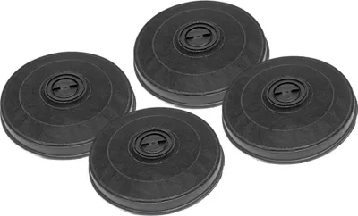 Produktbild von 4er Set Ersatzkohlefilter für Siemens LZ27001 Aktivkohlefilter passend für Dunstabzugshauben LU11123 u.a. rund ca. 23 x 2 cm mittige Verschraubung