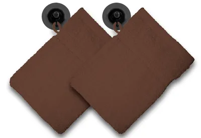 Produktbild von 2er Set Waschhandschuhe Waschlappen braun 16x21cm Frottee Baumwolle Frottierware