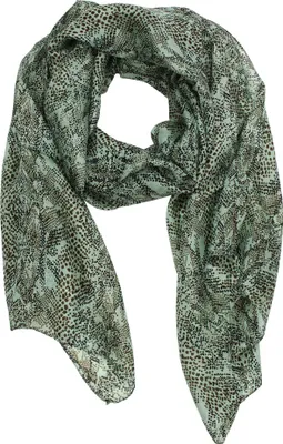 Produktbild von Seidenschal - 50 x 70 cm - hellblau-braun - Animalprint - Schal aus Seide
