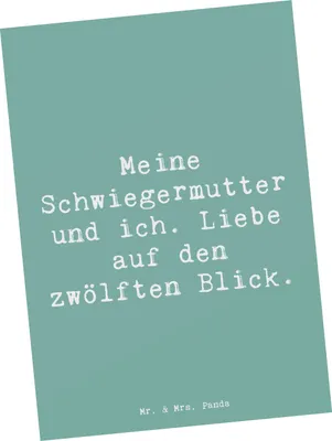 Produktbild von Mr. & Mrs. Panda Postkarte Spruch Schwiegermutter Liebe - Meeresbrise - Geschenk, persönliche Erinnerungen, Beziehung, Ansichtskarten, Grußkarte, Schwiegereltern, Familie