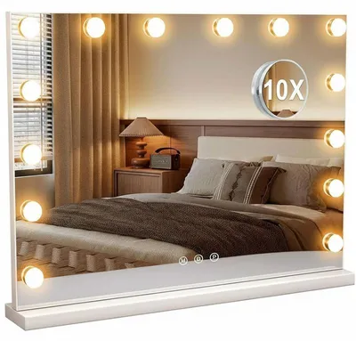 Immagine prodotto di Comodino H1000DE, specchio con illuminazione a LED, 50 x 40 cm